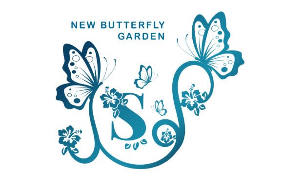 New Butterfly Garden Monogram: Elegant Design