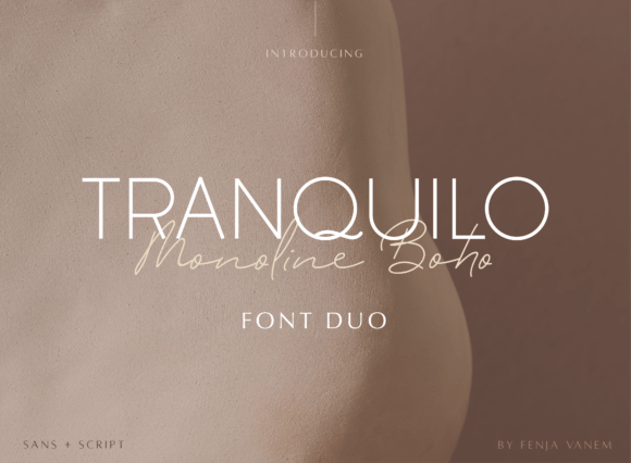 Tranquilo Monoline Boho: A Minimalist Luxury Font Duo for Modern Branding